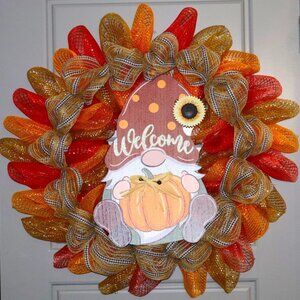 Custom Fall Gnome Wreath